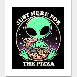 Aliens loves pizza Posters and Art